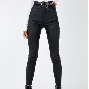 Princess Polly Sapphire Pants- Faux Leather Pants